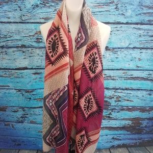 Joy Susan Large Scarf Boho Pink Purple Red